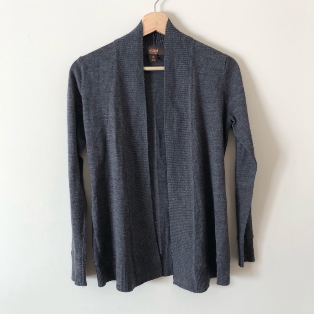 Victor Alfaro • Gray Wool Cardigan Sweater